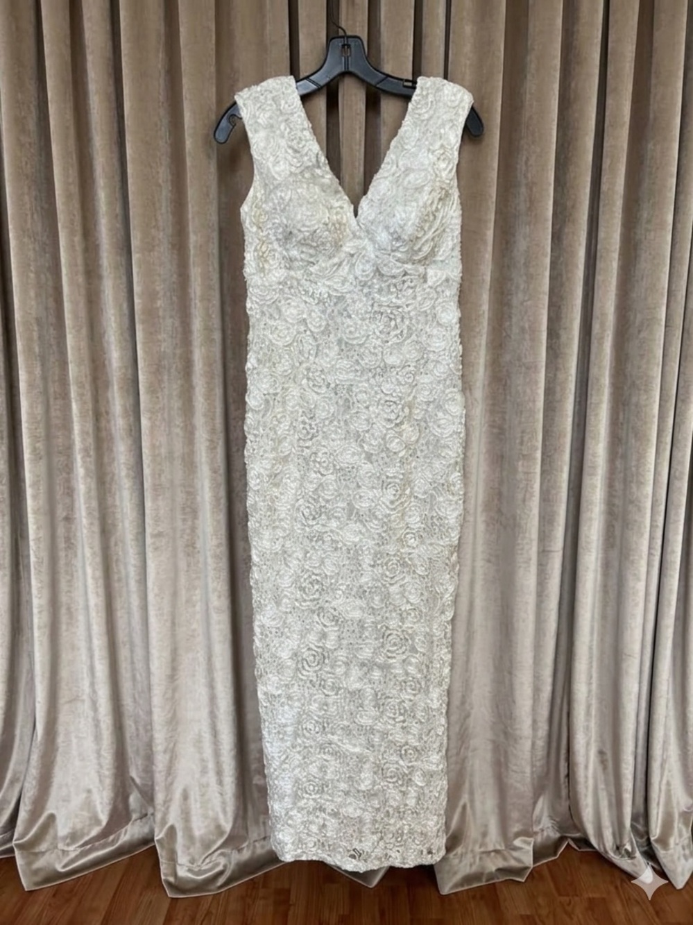 Marina white with gold sequins sleeveless dress